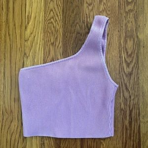 Pink Aritzia one shoulder top
